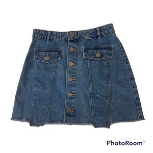 Zara denim button up mini skirt